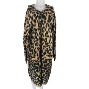 Torrid Insider Long Line Lepard Print Tight Knit Open Cardigan Women's 4-4X NWT